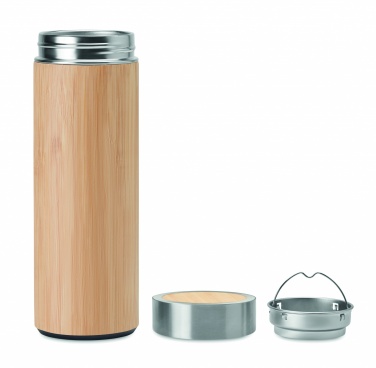 Logotrade advertising products photo of: Double wall bamboo flask 400ml